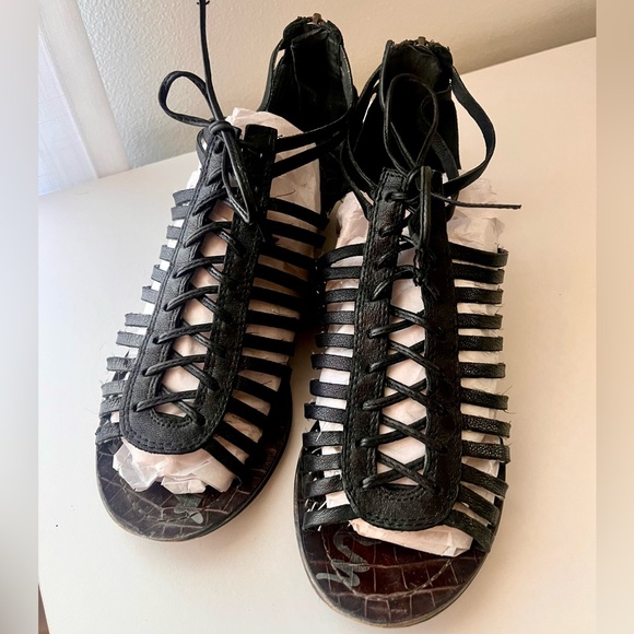 Sam Edelman Shoes - Sam Edelman Black Lace-Up Gladiator Sandals